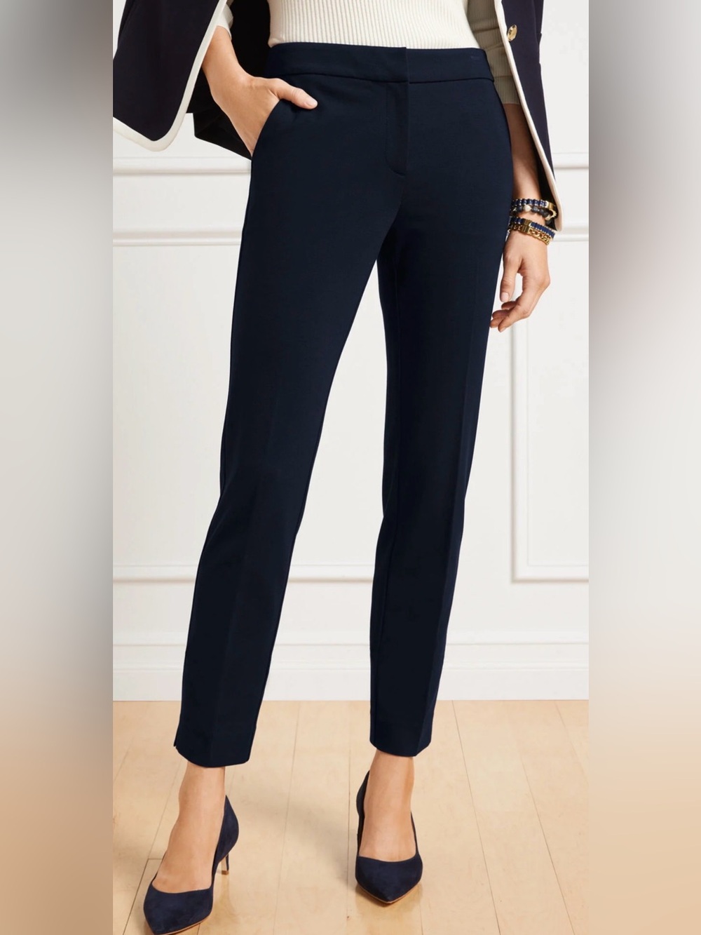 Talbots Luxe Knit Chatham Ankle Pants Navy Size 22W NWT